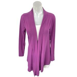 Eddie Bauer Women's Purple Open Front Long Sleeve Cardigan Sweater Top Size XS